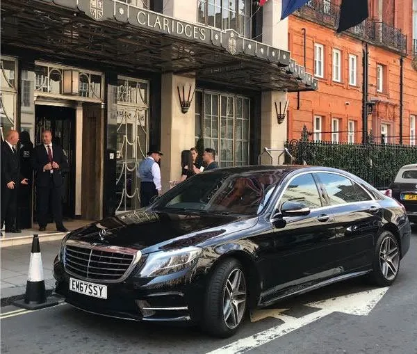 Mercedes S Class outside Claridge's in Mayfair