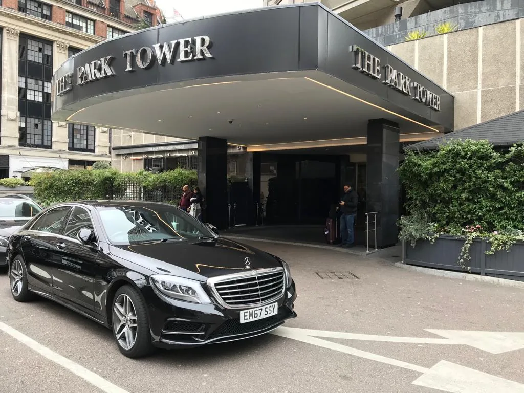 Mercedes S Class outside The Park Tower hotel in Knightsbridge